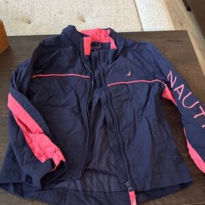 Nautica Kids Navy and Pink Raincoat 4T